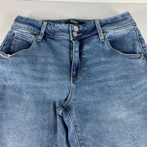 Hudson Jeans Women's Measured 30x27 High Rise Straight Light Blue Denim Tag 8 - Picture 2 of 16